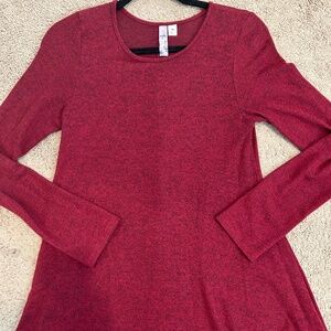 Long Sleeve Red with Black Dress Size Medium